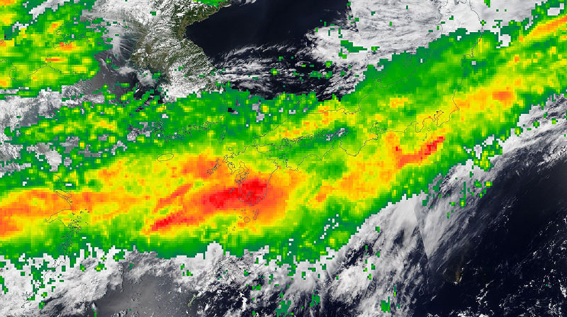 Heavy Rains over Kyushu Island, Japan on 5 July 2020 (IMERG)