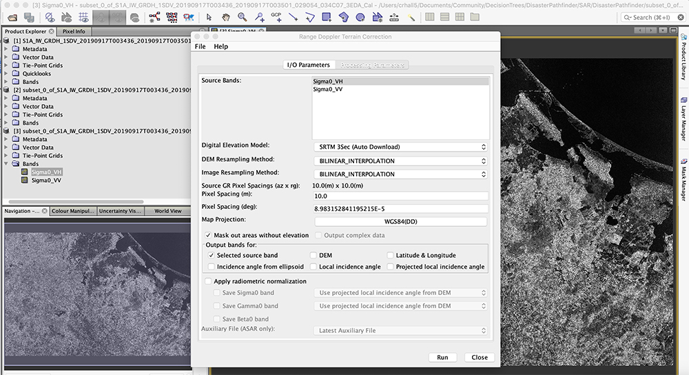 Sentinel-1 Toolbox Geometric Correction