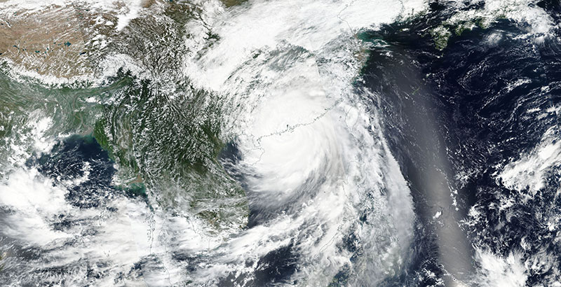 Typhoon Mangkhut on 16 September 2018 (Suomi-NPP/VIIRS)