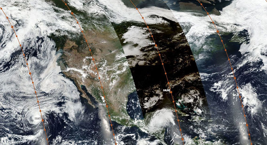 Solar Eclipse over the United States on 21 August 2017 (Suomi NPP/VIIRS)
