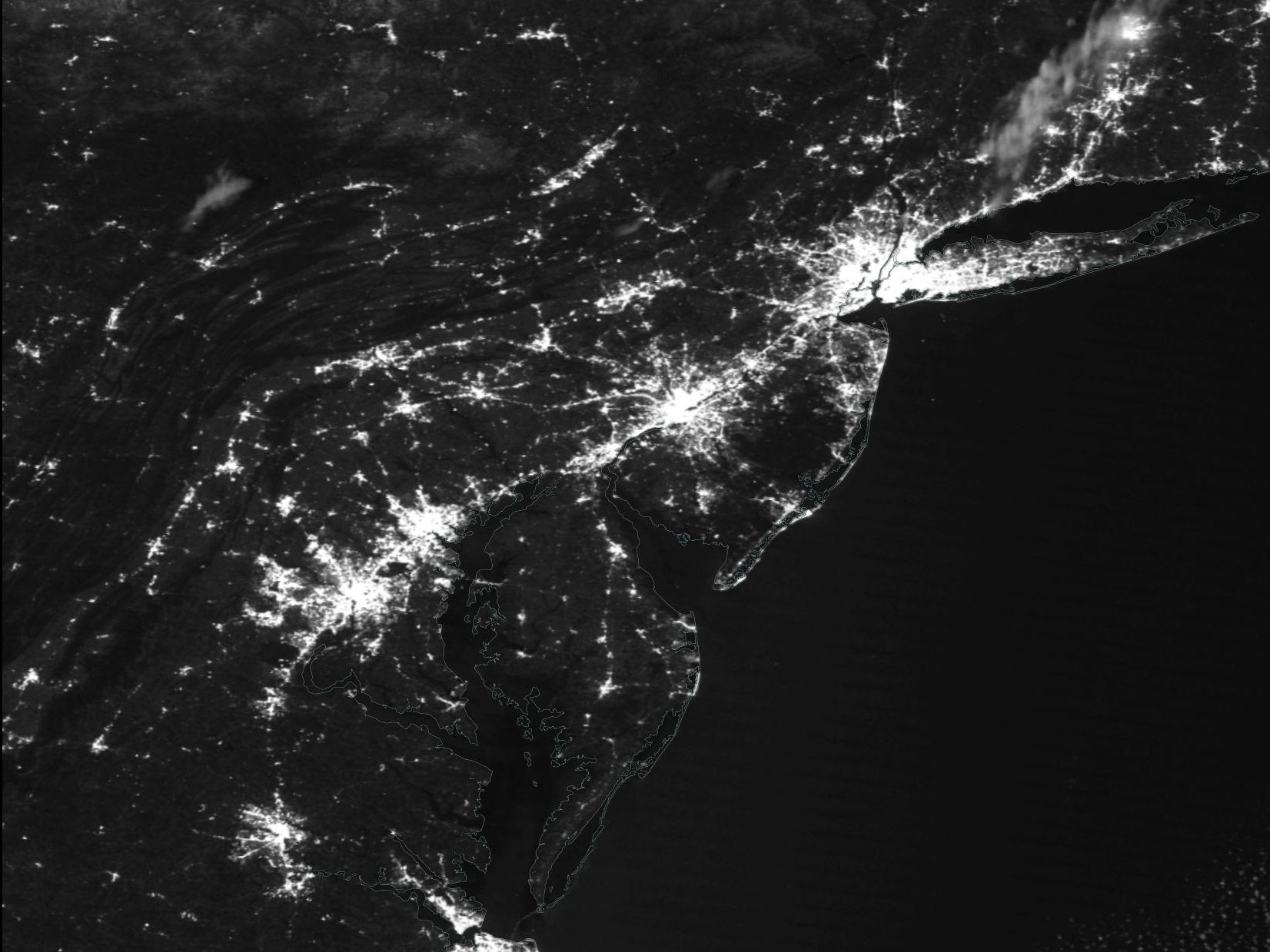 US East Coast at Night on 9 April 2020