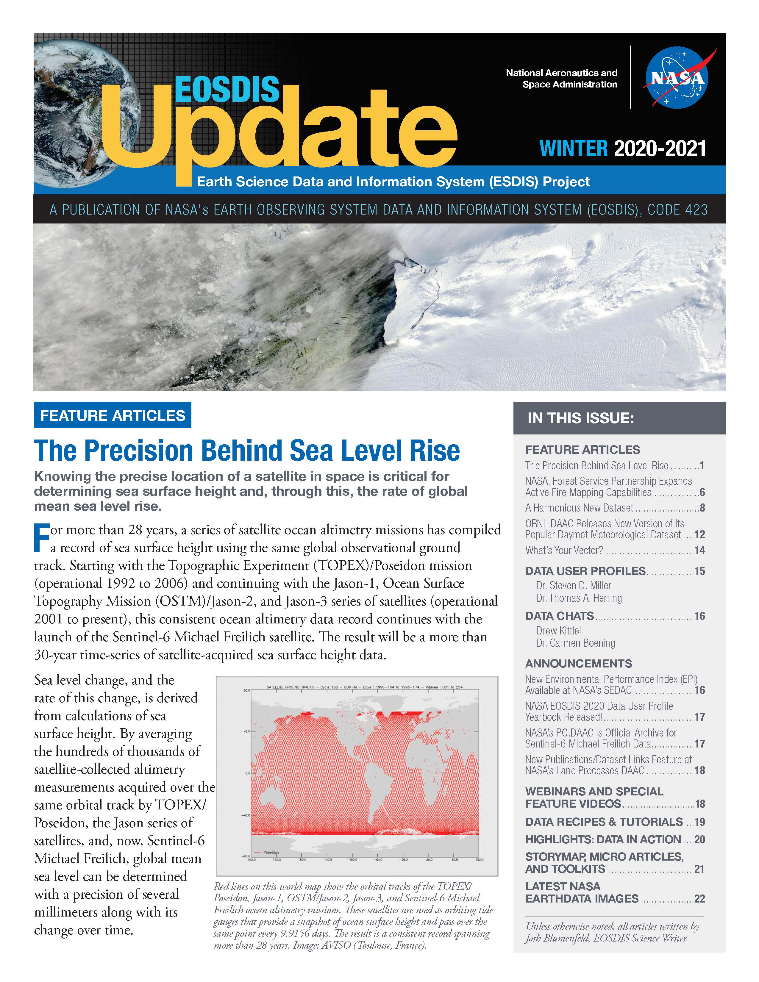 EOSDIS Quarterly Update- Winter 2020 Newsletter Cover Image