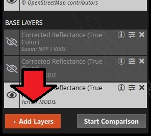 Screenshot of the bottom of the Worldview Layer List showing the orange