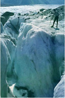 standing on glacier