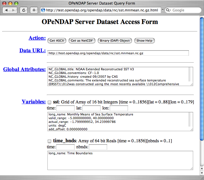 OPeNDAP API 1